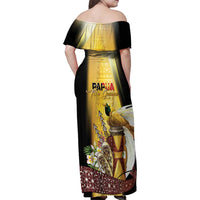 Papua New Guinea Family Matching Off Shoulder Maxi Dress and Hawaiian Shirt 50 Years Of Independence LT05 - Polynesian Pride