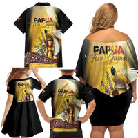 Papua New Guinea Family Matching Off Shoulder Short Dress and Hawaiian Shirt 50 Years Of Independence LT05 - Polynesian Pride