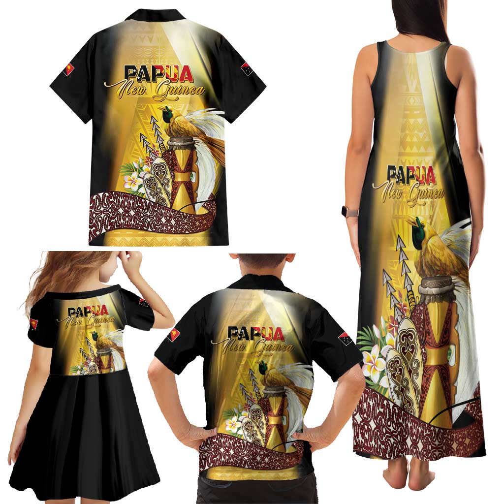 Papua New Guinea Family Matching Tank Maxi Dress and Hawaiian Shirt 50 Years Of Independence LT05 - Polynesian Pride