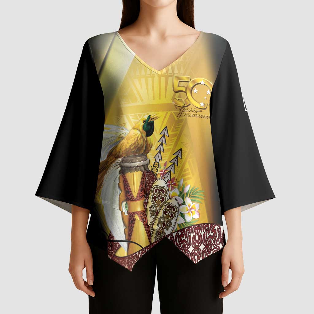 Papua New Guinea Kimono Sleeve Blouse 50 Years Of Independence - Polynesian Pride