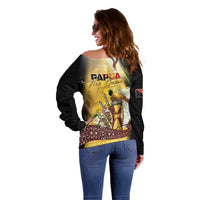Papua New Guinea Off Shoulder Sweater 50 Years Of Independence - Polynesian Pride
