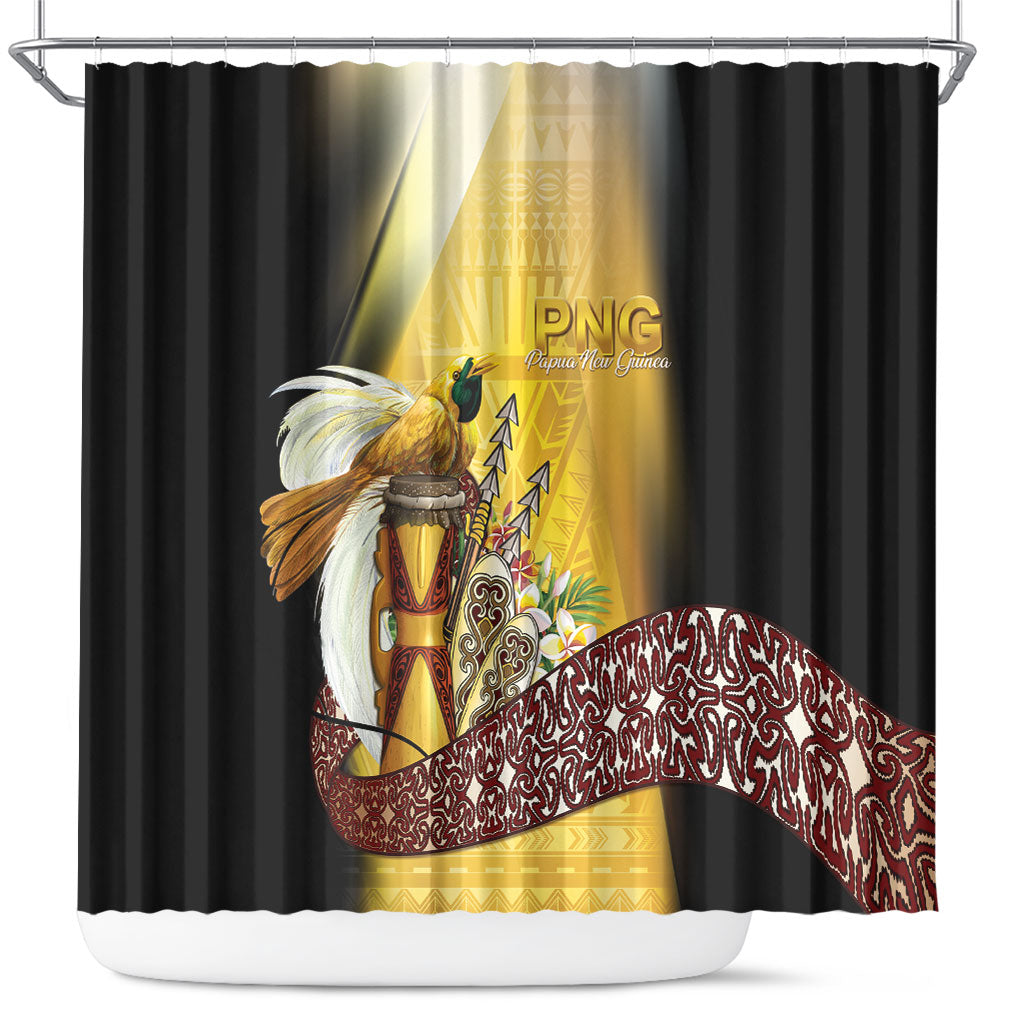 Papua New Guinea Shower Curtain Independence Day Unique Style LT05 Gold - Polynesian Pride