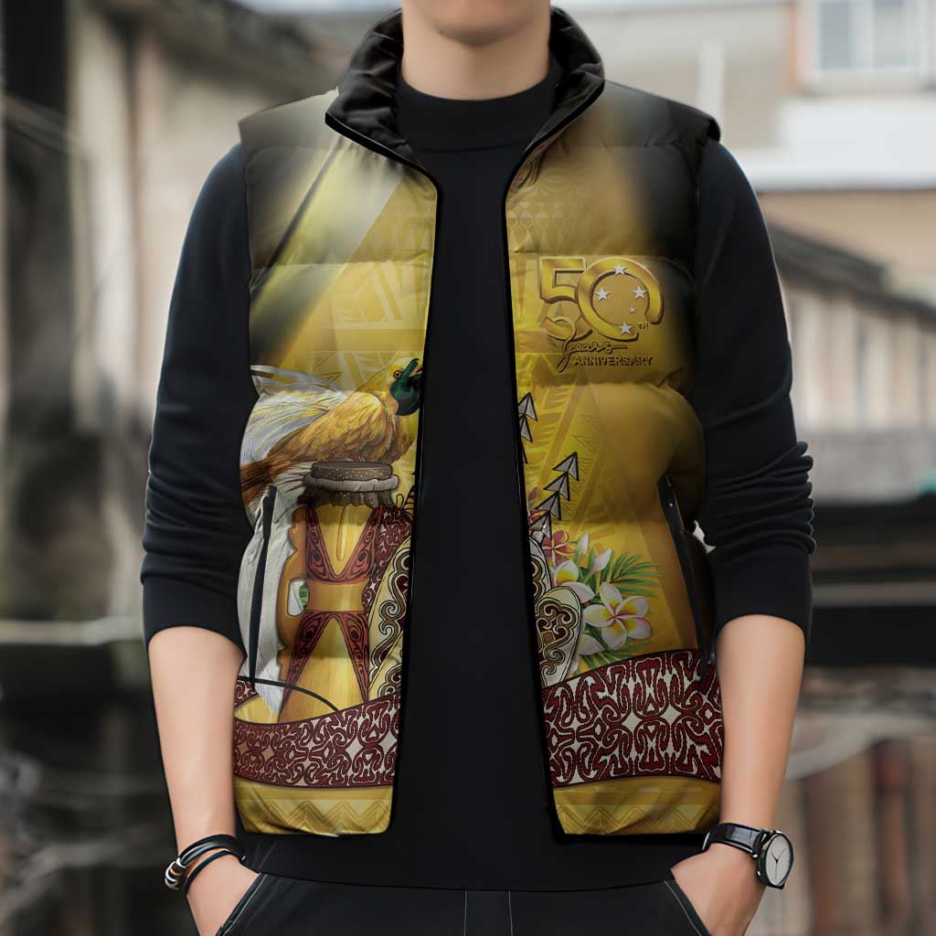 Papua New Guinea Sleeveless Puffer Jacket 50 Years Of Independence - Polynesian Pride