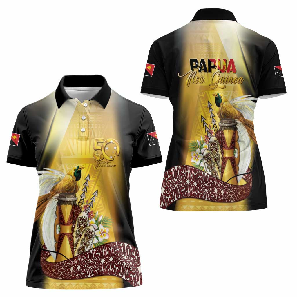 Papua New Guinea Women Polo Shirt 50 Years Of Independence - Polynesian Pride