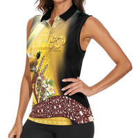 Papua New Guinea Women Sleeveless Polo Shirt 50 Years Of Independence LT05 - Polynesian Pride