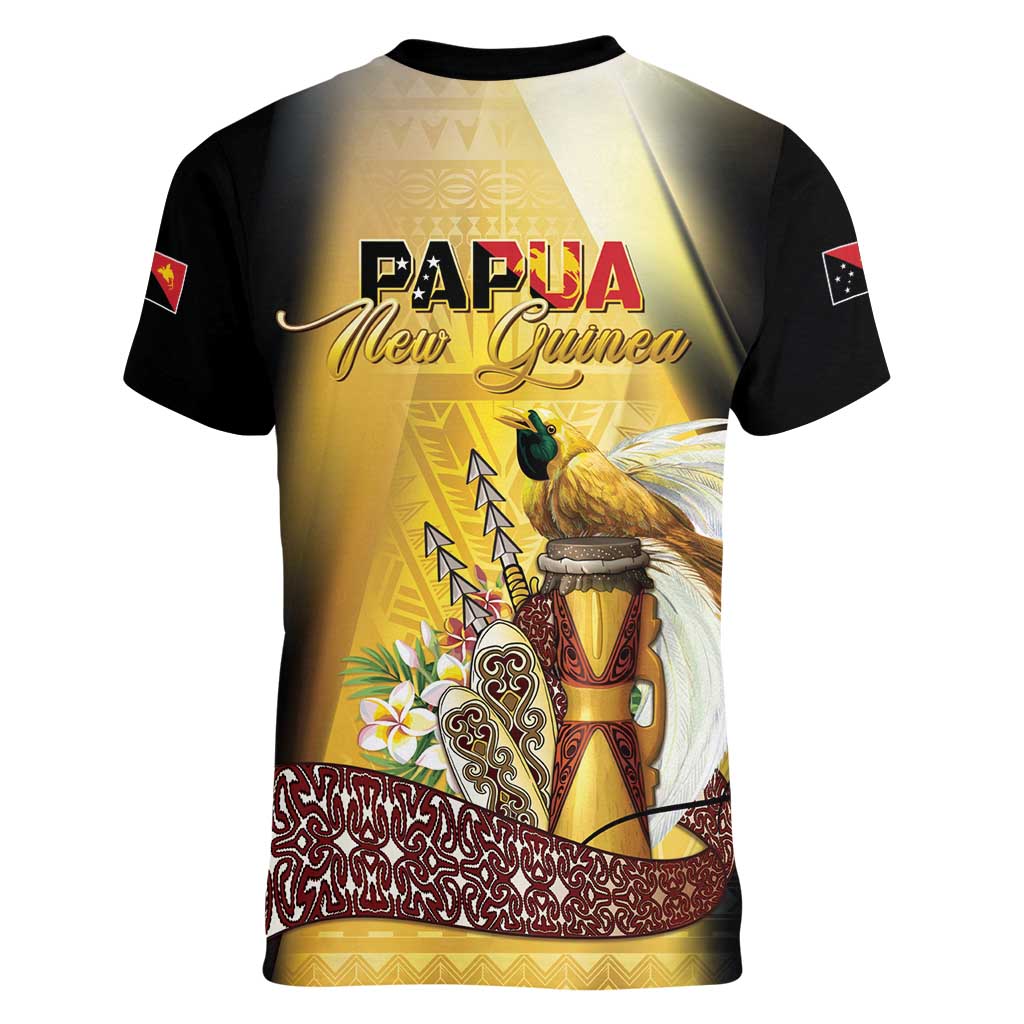 Papua New Guinea Women V-Neck T-Shirt 50 Years Of Independence LT05 - Polynesian Pride