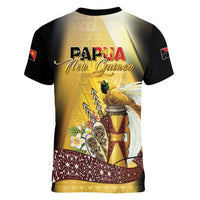 Papua New Guinea Women V-Neck T-Shirt 50 Years Of Independence LT05 - Polynesian Pride