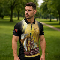 Papua New Guinea Zipper Polo Shirt 50 Years Of Independence - Polynesian Pride