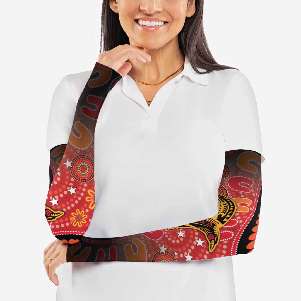 Papua New Guinea Arm Sleeves Birds Of Paradise With Aboriginal Pattern - Polynesian Pride