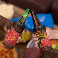 Papua New Guinea 4 in 1 Can Cooler Tumbler Birds Of Paradise With Aboriginal Pattern - Polynesian Pride
