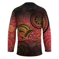 Papua New Guinea Hockey Jersey Birds Of Paradise With Aboriginal Pattern - Polynesian Pride