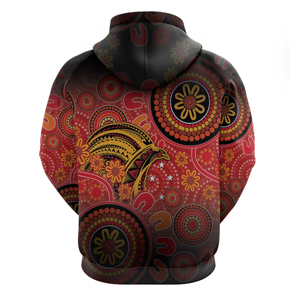 Papua New Guinea Hoodie Birds Of Paradise With Aboriginal Pattern - Polynesian Pride