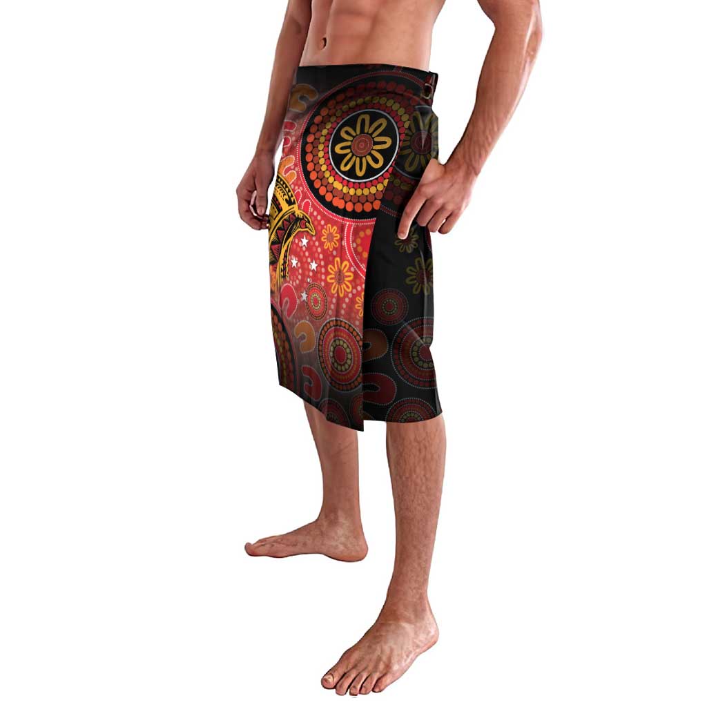 Papua New Guinea Lavalava Birds Of Paradise With Aboriginal Pattern - Polynesian Pride