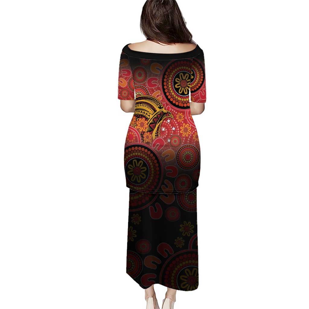Papua New Guinea Puletasi Birds Of Paradise With Aboriginal Pattern LT05 - Polynesian Pride