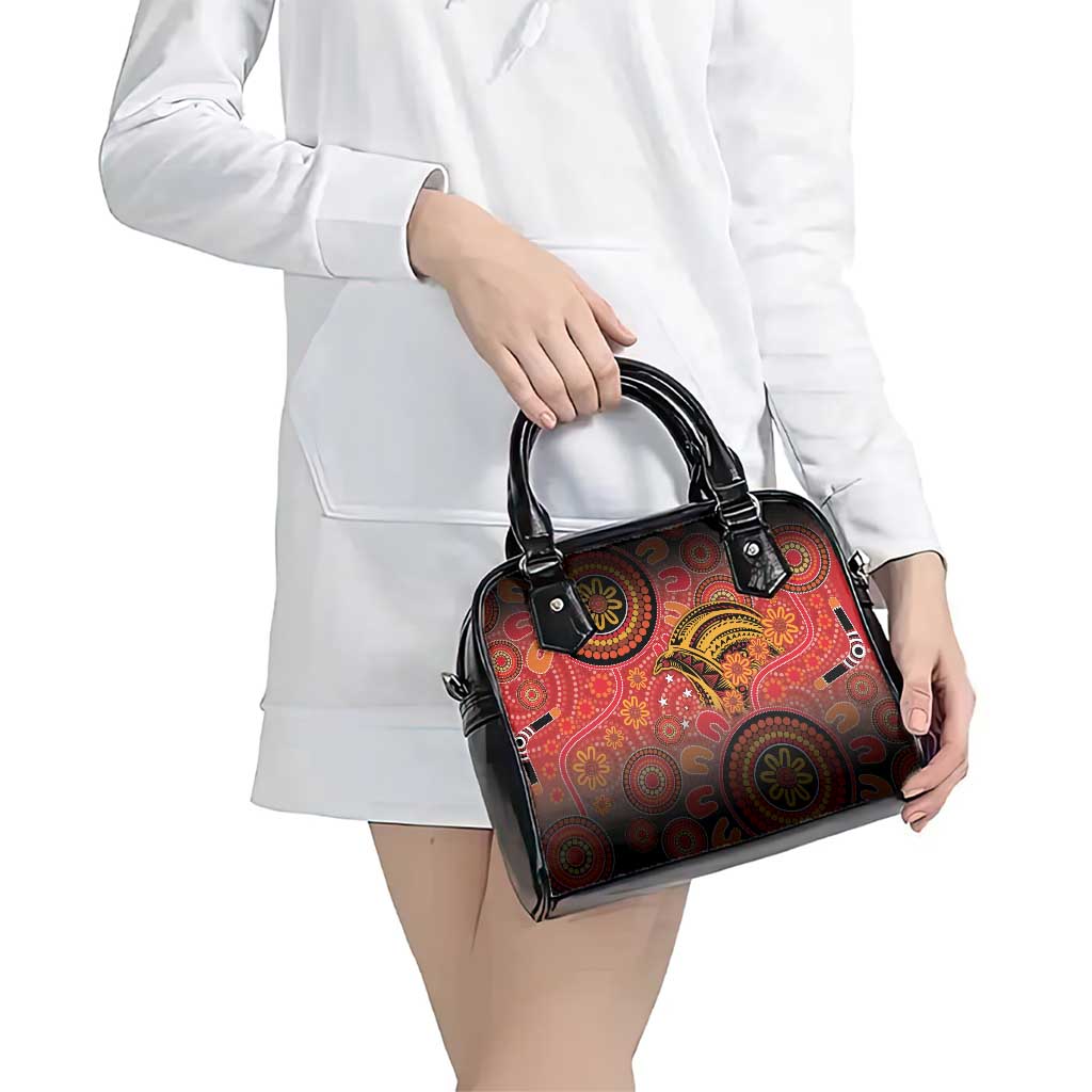 Papua New Guinea Shoulder Handbag Birds Of Paradise With Aboriginal Pattern - Polynesian Pride