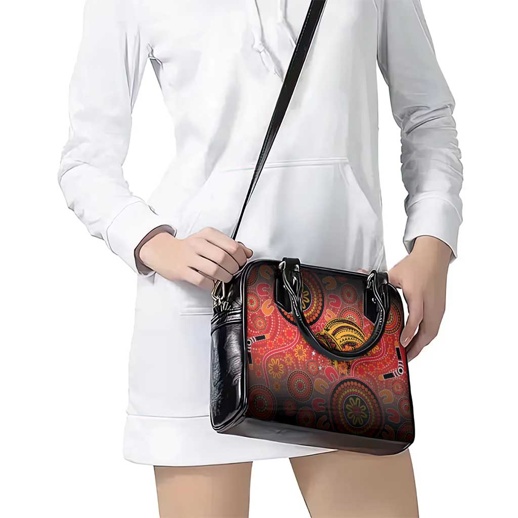Papua New Guinea Shoulder Handbag Birds Of Paradise With Aboriginal Pattern - Polynesian Pride