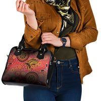 Papua New Guinea Shoulder Handbag Birds Of Paradise With Aboriginal Pattern - Polynesian Pride