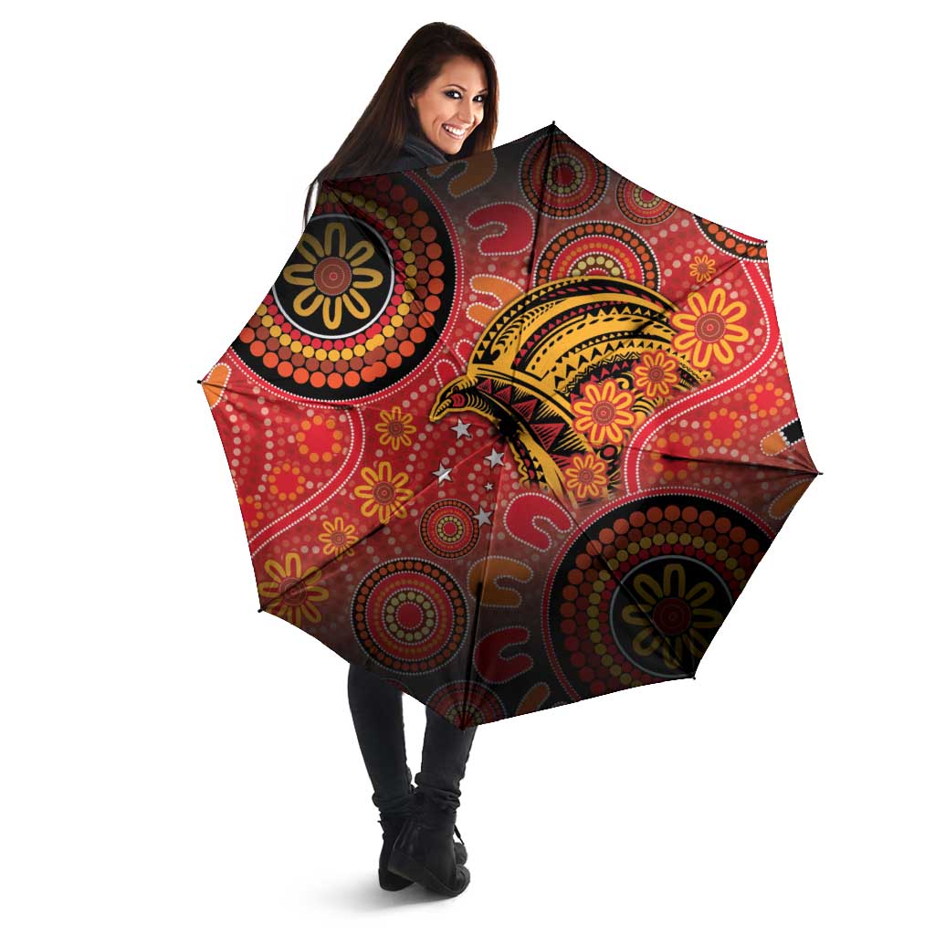 Papua New Guinea Umbrella Birds Of Paradise With Aboriginal Pattern LT05 - Polynesian Pride