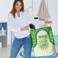 Kuki Independence 2026 Laundry Basket Cook Islands 15 Finest White Version LT05 - Polynesian Pride