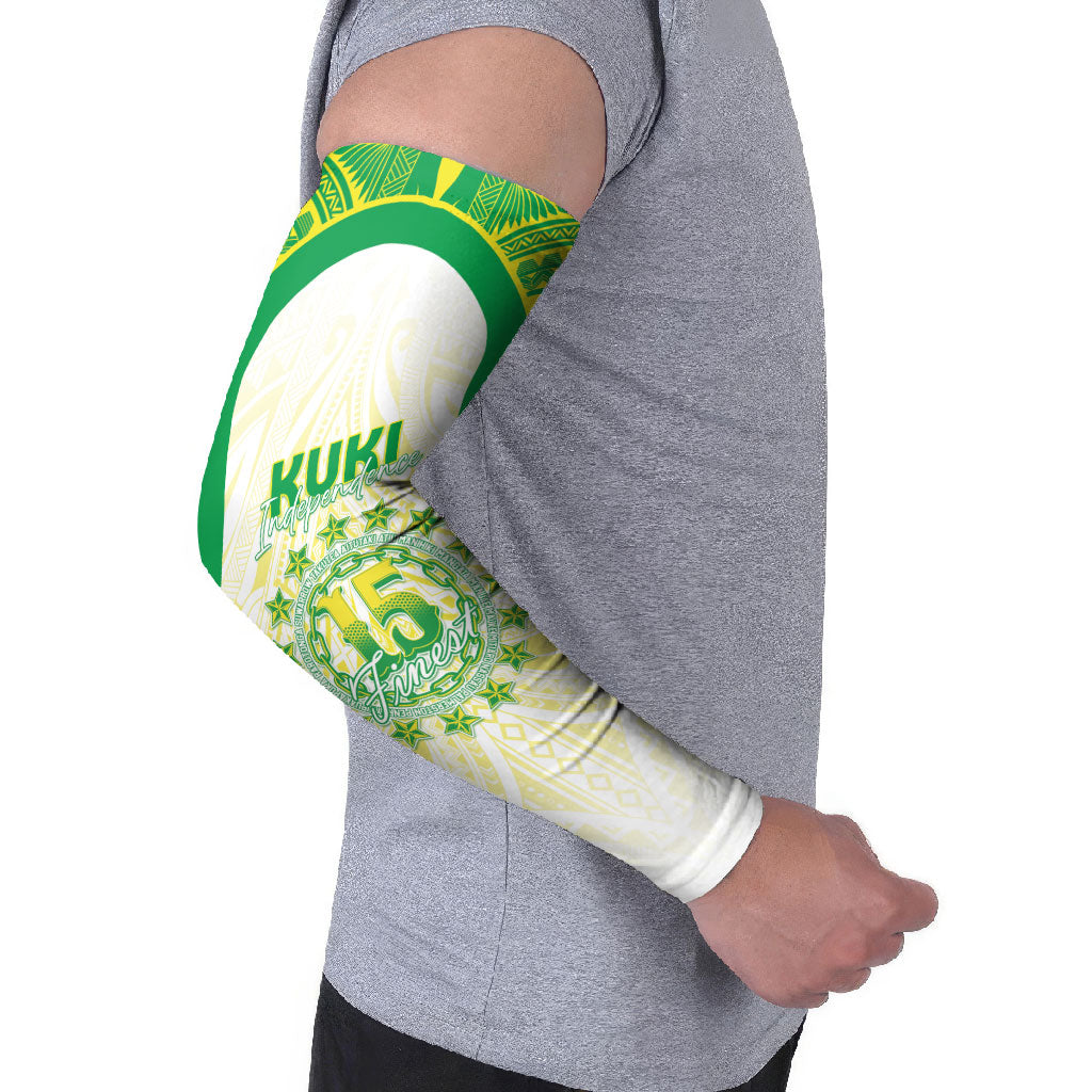 Kuki Independence 2026 Arm Sleeves Cook Islands 15 Finest White Version LT05 - Polynesian Pride