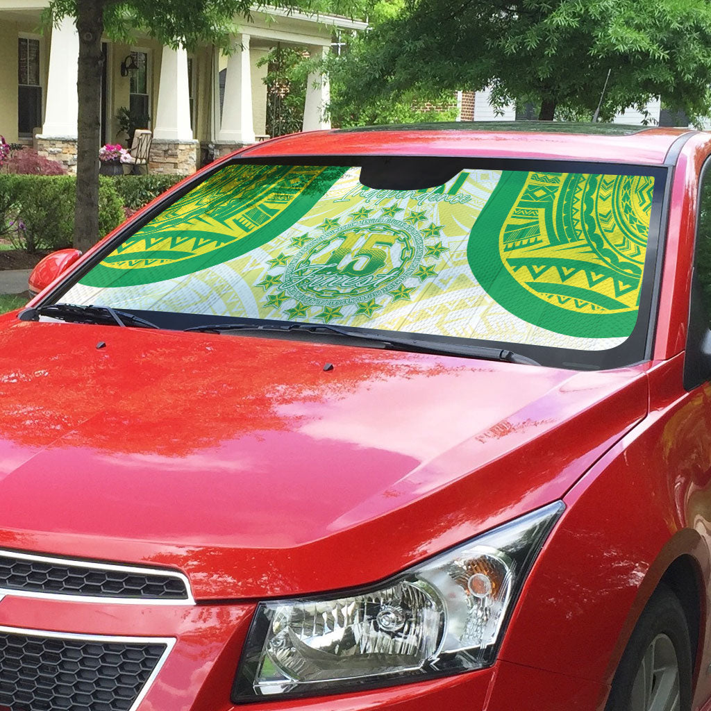 Kuki Independence 2026 Auto Sun Shade Cook Islands 15 Finest White Version LT05 - Polynesian Pride