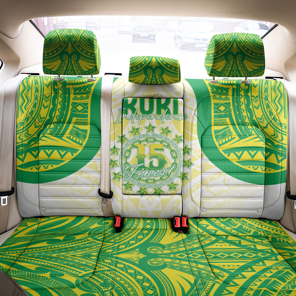 Kuki Independence 2026 Back Car Seat Cover Cook Islands 15 Finest White Version LT05 - Polynesian Pride