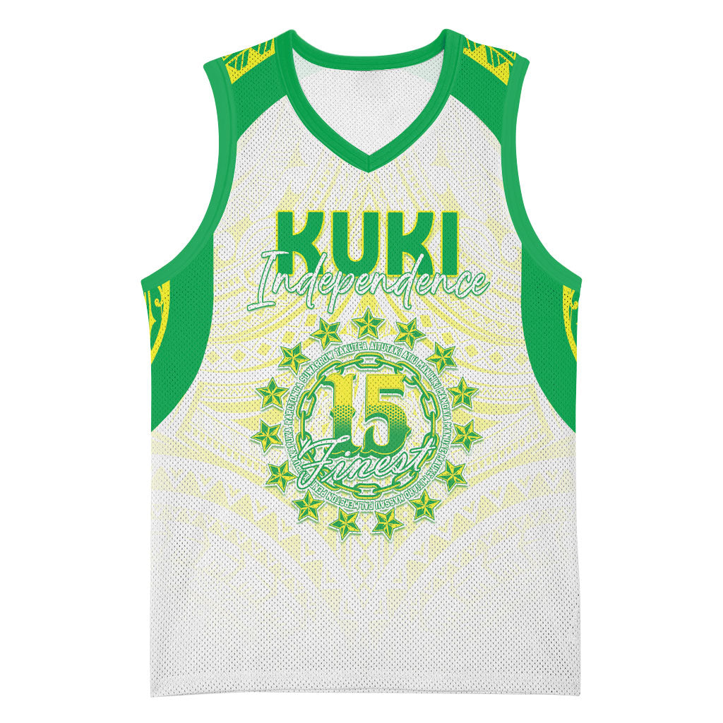 Kuki Independence 2026 Basketball Jersey Cook Islands 15 Finest White Version LT05 Unisex White - Polynesian Pride