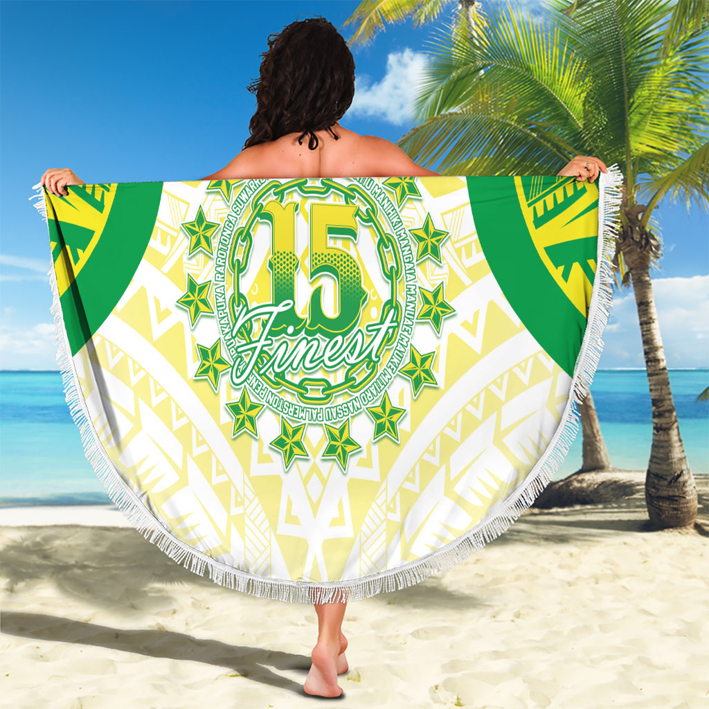 Kuki Independence 2026 Beach Blanket Cook Islands 15 Finest White Version LT05 - Polynesian Pride