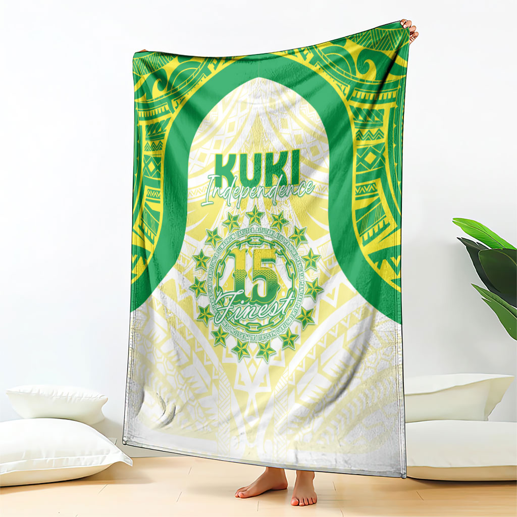 Kuki Independence 2026 Blanket Cook Islands 15 Finest White Version LT05 - Polynesian Pride