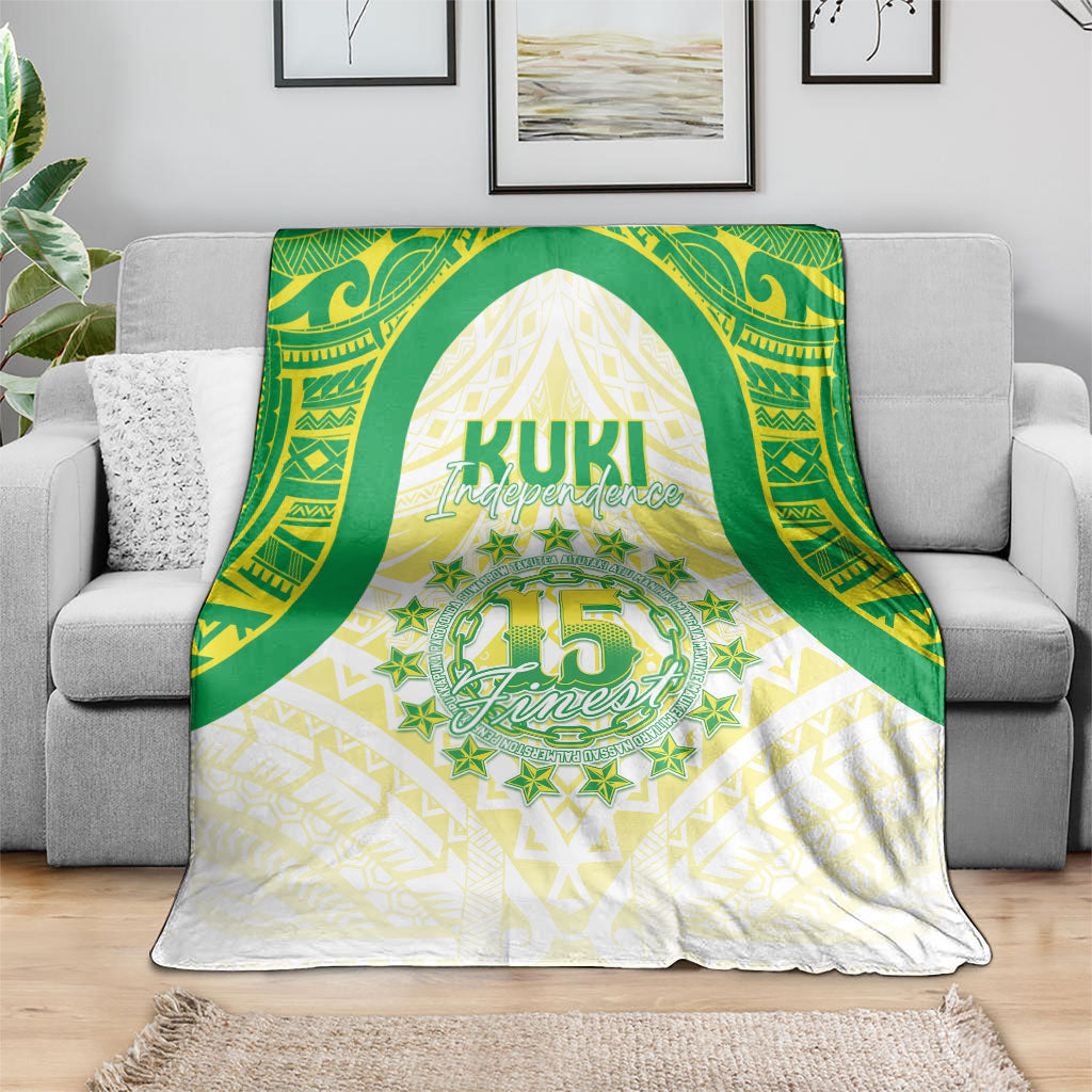Kuki Independence 2026 Blanket Cook Islands 15 Finest White Version LT05 - Polynesian Pride