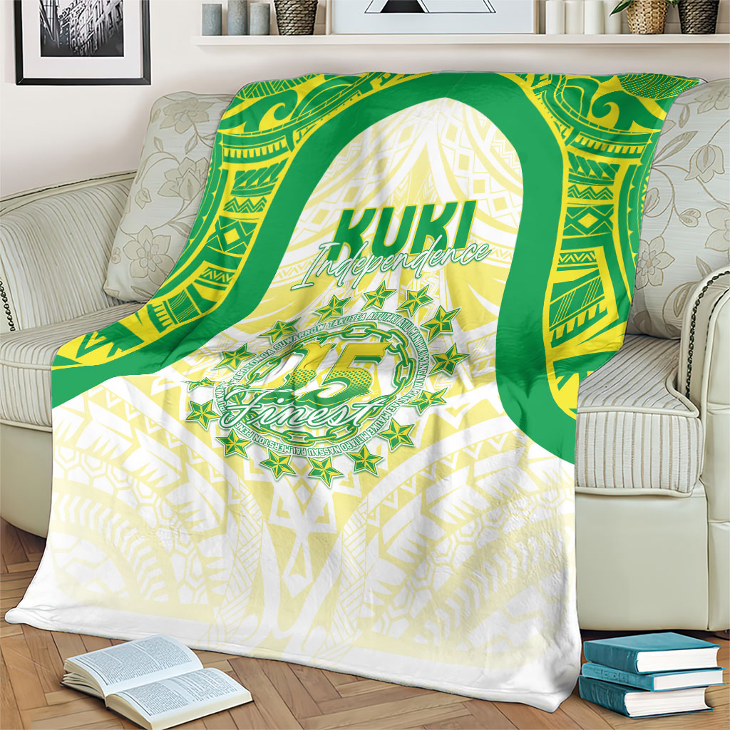 Kuki Independence 2026 Blanket Cook Islands 15 Finest White Version LT05 - Polynesian Pride