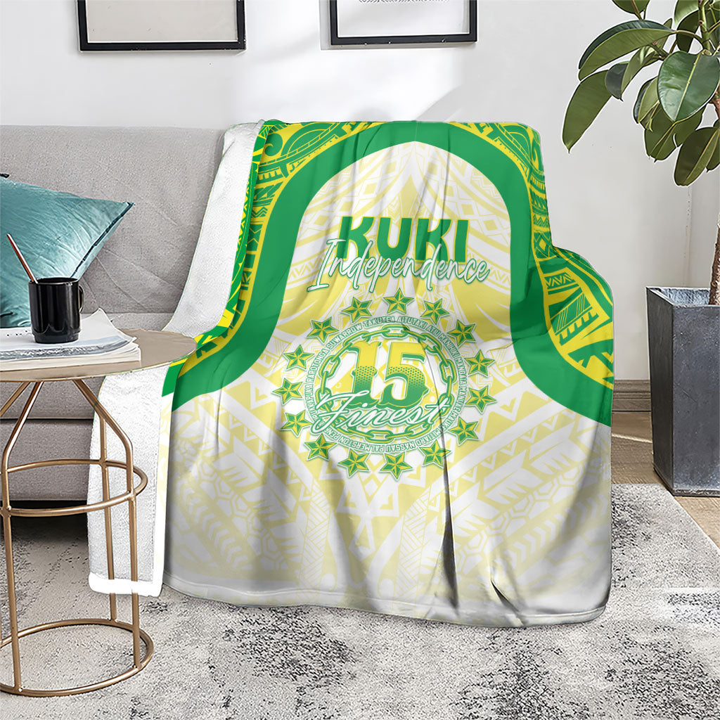 Kuki Independence 2026 Blanket Cook Islands 15 Finest White Version LT05 - Polynesian Pride