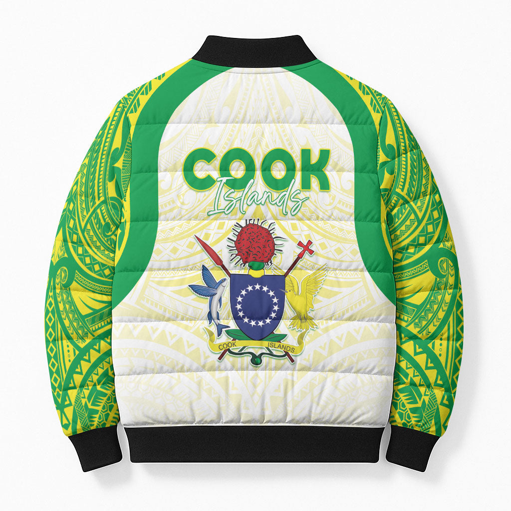 Kuki Independence 2026 Bomber Puffer Jacket Cook Islands 15 Finest White Version LT05 - Polynesian Pride