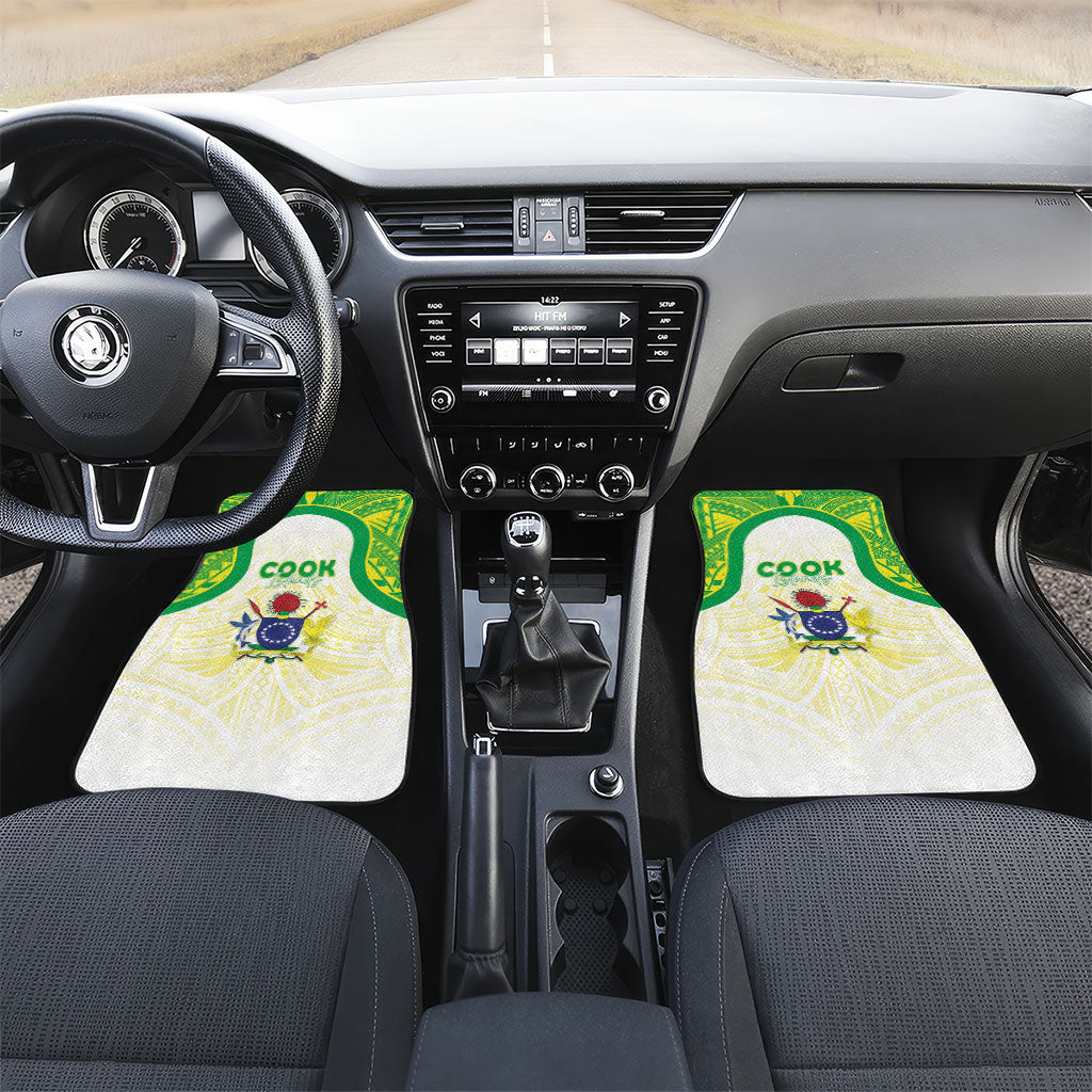 Kuki Independence 2026 Car Mats Cook Islands 15 Finest White Version LT05 Set 2pcs - Front White - Polynesian Pride