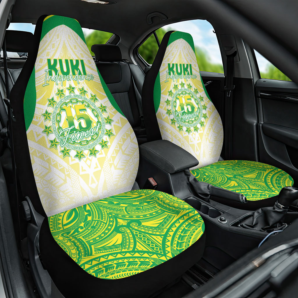 Kuki Independence 2026 Car Seat Cover Cook Islands 15 Finest White Version LT05 One Size White - Polynesian Pride