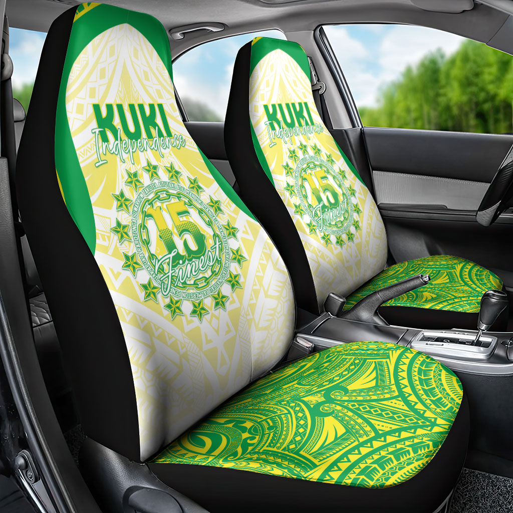 Kuki Independence 2026 Car Seat Cover Cook Islands 15 Finest White Version LT05 - Polynesian Pride