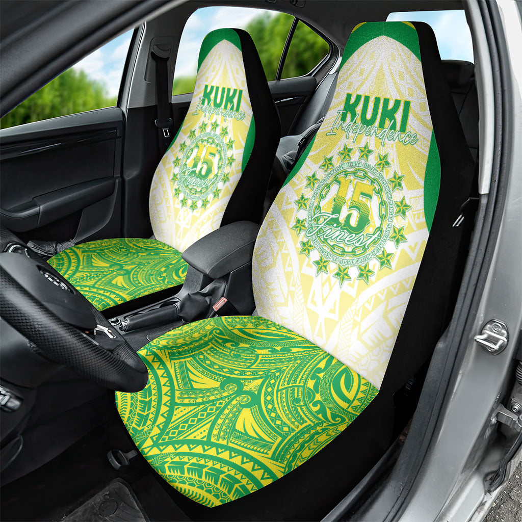 Kuki Independence 2026 Car Seat Cover Cook Islands 15 Finest White Version LT05 - Polynesian Pride