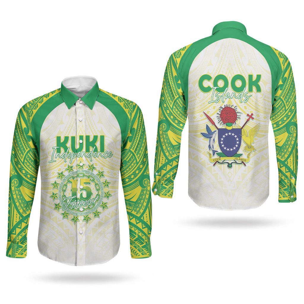 Kuki Independence 2026 Couples Matching Mermaid Dress and Long Sleeve Button Shirt Cook Islands 15 Finest White Version LT05 - Polynesian Pride