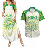 Kuki Independence 2026 Couples Matching Summer Maxi Dress and Hawaiian Shirt Cook Islands 15 Finest White Version LT05 White - Polynesian Pride