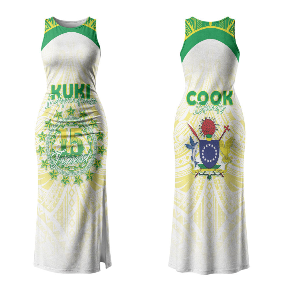 Kuki Independence 2026 Couples Matching Tank Maxi Dress and Hawaiian Shirt Cook Islands 15 Finest White Version LT05 - Polynesian Pride