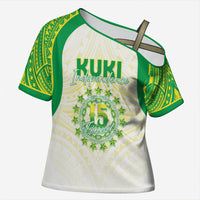 Kuki Independence 2026 Cross Shoulder Shirt Cook Islands 15 Finest White Version LT05 Female White - Polynesian Pride