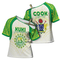 Kuki Independence 2026 Cross Shoulder Shirt Cook Islands 15 Finest White Version LT05 - Polynesian Pride