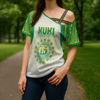 Kuki Independence 2026 Cross Shoulder Shirt Cook Islands 15 Finest White Version LT05 - Polynesian Pride