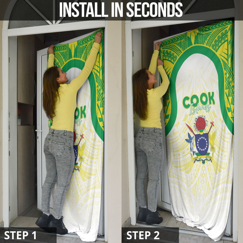 Kuki Independence 2026 Door Cover Cook Islands 15 Finest White Version LT05 - Polynesian Pride