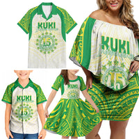 Kuki Independence 2026 Family Matching Off Shoulder Short Dress and Hawaiian Shirt Cook Islands 15 Finest White Version LT05 - Polynesian Pride