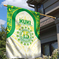 Kuki Independence 2026 Garden Flag Cook Islands 15 Finest White Version LT05 - Polynesian Pride