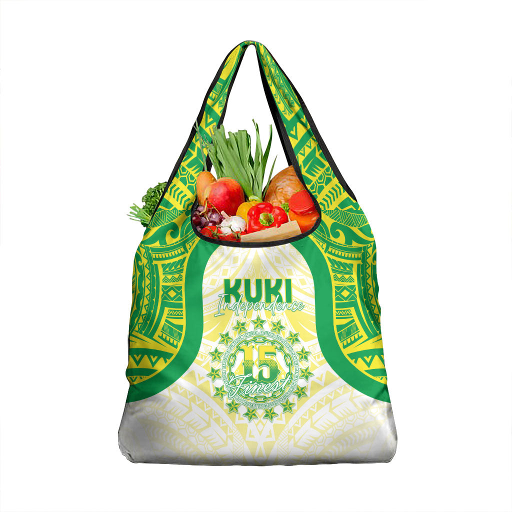 Kuki Independence 2026 Grocery Bag Cook Islands 15 Finest White Version LT05 1-pack One Size White - Polynesian Pride