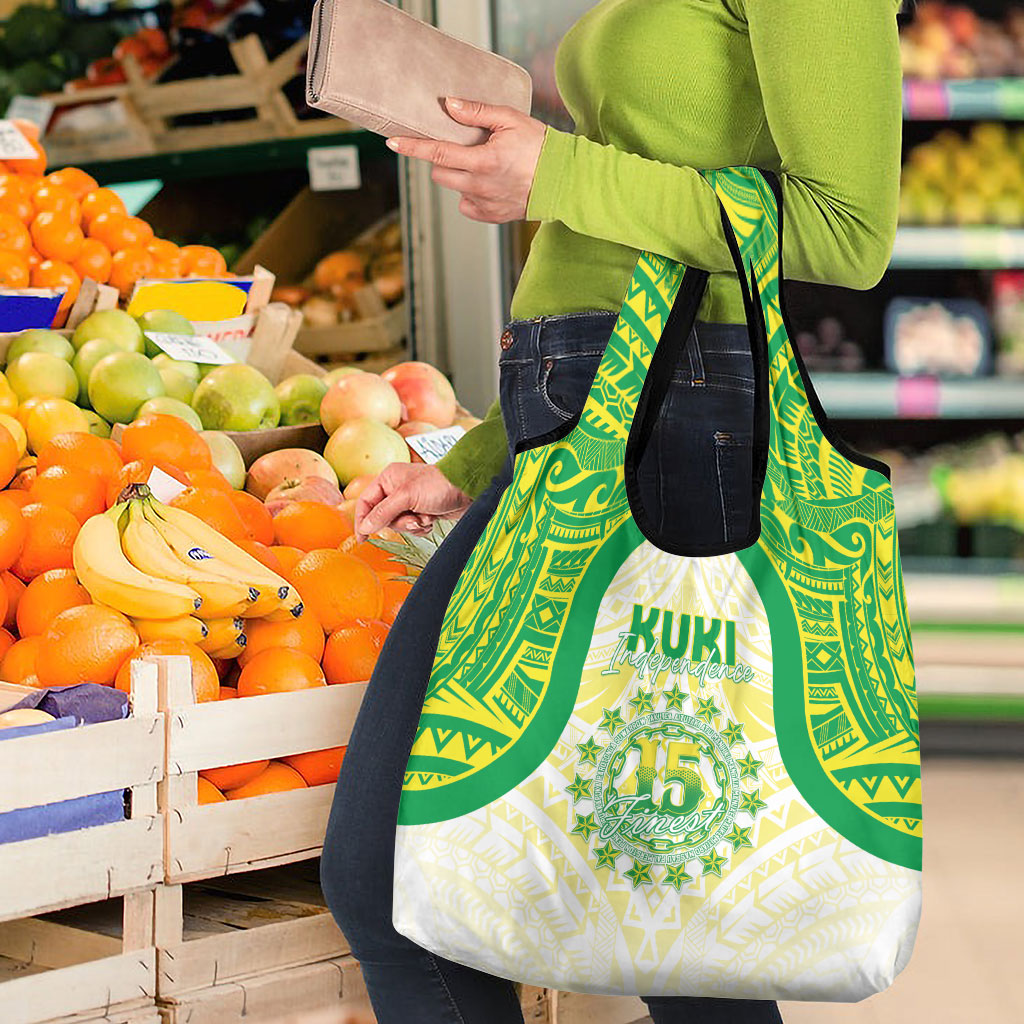 Kuki Independence 2026 Grocery Bag Cook Islands 15 Finest White Version LT05 - Polynesian Pride