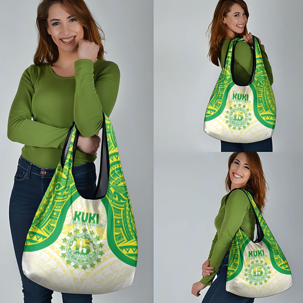 Kuki Independence 2026 Grocery Bag Cook Islands 15 Finest White Version LT05 - Polynesian Pride