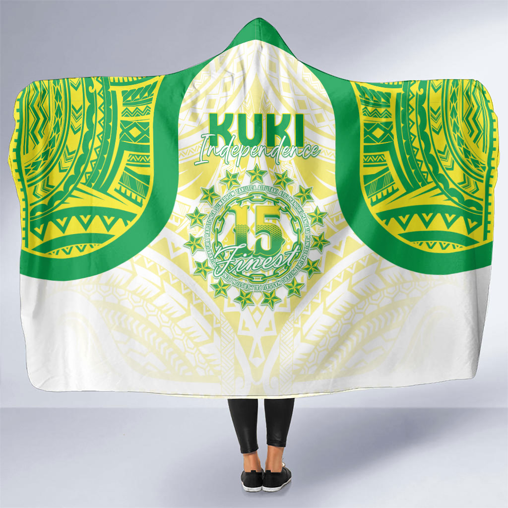 Kuki Independence 2026 Hooded Blanket Cook Islands 15 Finest White Version LT05 One Size White - Polynesian Pride